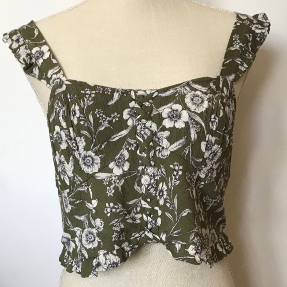 American Eagle Criss Cross Corset Crop Top